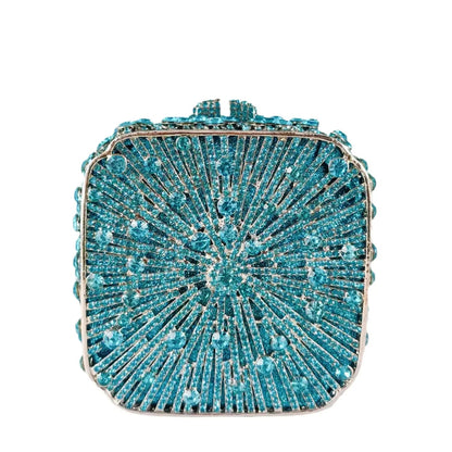 Crystal Minaudiere Clutch - Women's Bridal Evening Bag for Weddings & Galas Handbags The
