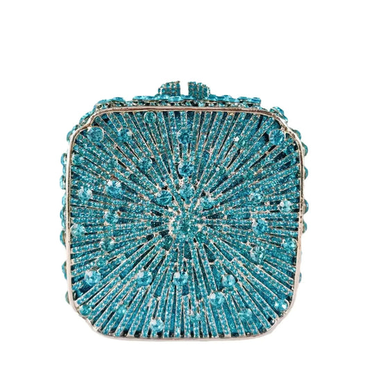 Crystal Minaudiere Clutch - Women's Bridal Evening Bag for Weddings & Galas Handbags The