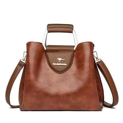 Vintage PU Leather Tote - Women's Large-Capacity Shoulder Bag for Daily Wear Handbags The