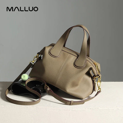 Retro Cow Leather Shoulder Bag - Women's Large-Capacity Genuine Leather Crossbody Handbags The
