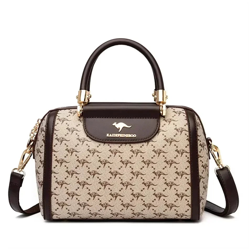 Printed Large-Capacity Tote Bag - Women's Soft Leather Shoulder & Crossbody Purse Handbags The