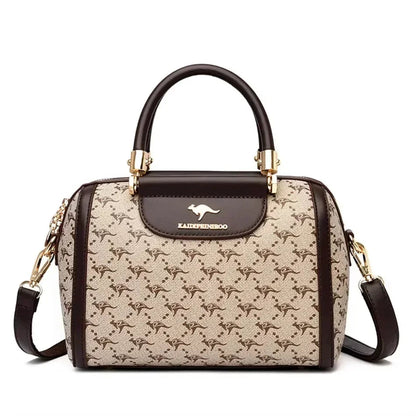 Printed Large-Capacity Tote Bag - Women's Soft Leather Shoulder & Crossbody Purse Handbags The