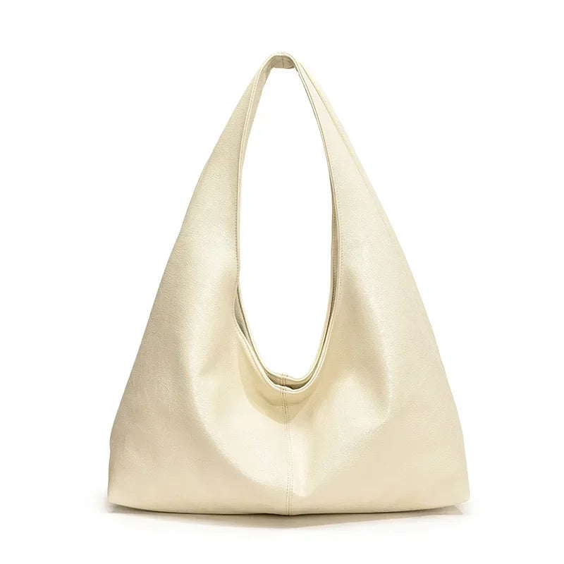 Oversized Hobo Shopper Bag - Women's Soft PU Leather Shoulder & Crossbody Tote Handbags The