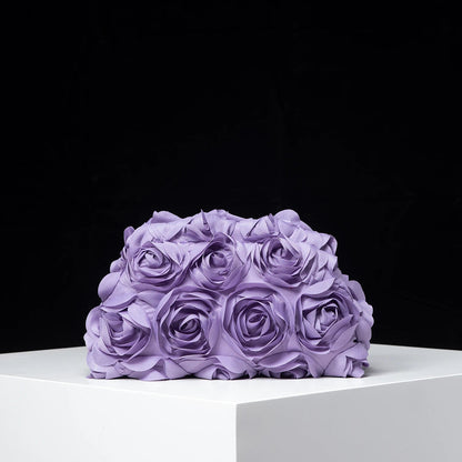 Floral Gala Clutch Bag - Women's Party & Wedding Evening Purse Handbags The