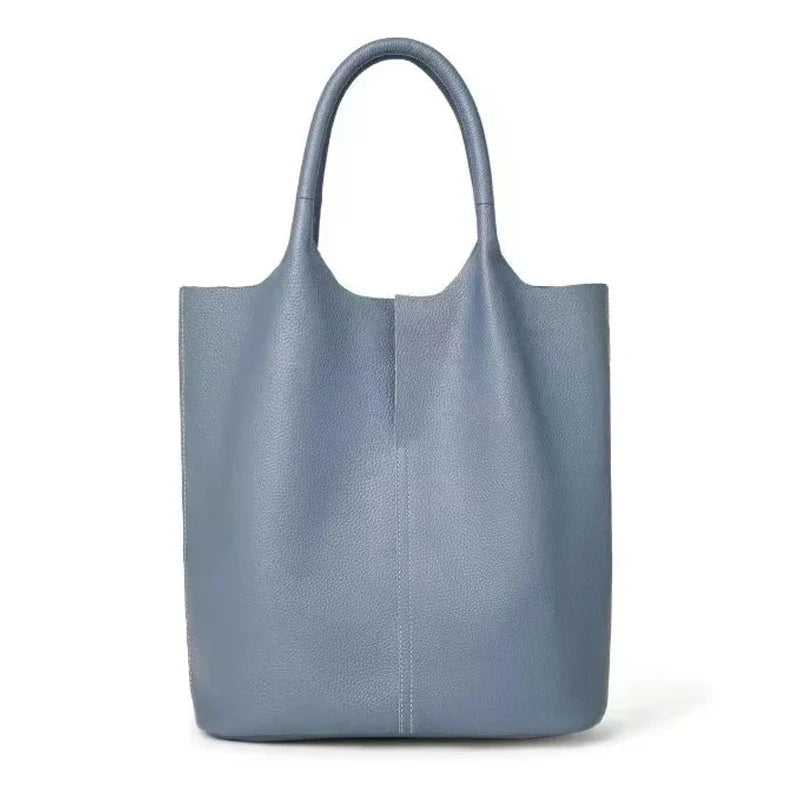 Genuine Leather Bucket Tote - Women's Commuter Shoulder Bag for Work & Weekends Handbags The