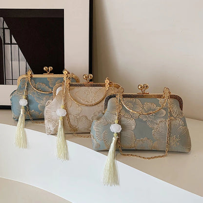 Chinese Embroidered Evening Bag - Women's Elegant Shoulder Purse for Weddings Handbags The