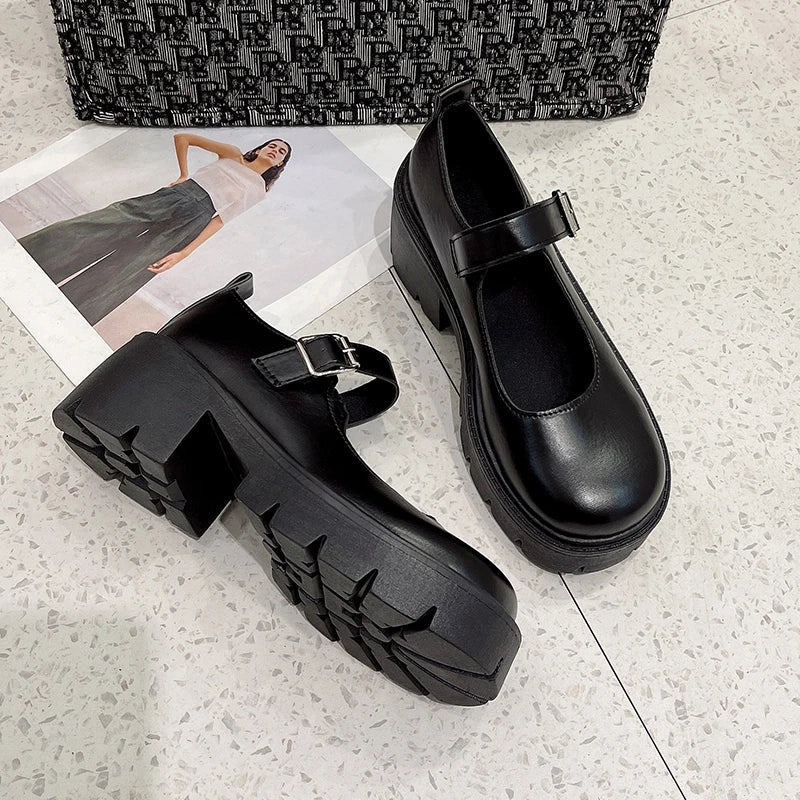 Vintage Platform Mary Jane Pumps - Women's Japanese Style Heels Handbags The