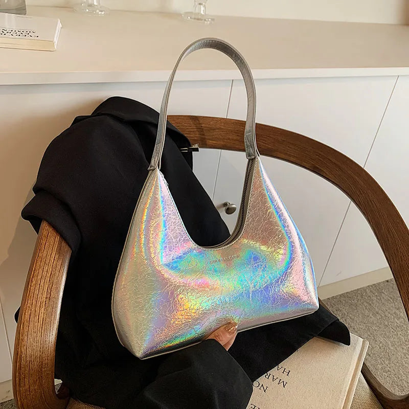 Patent Leather Tote Bag - Women's Waterproof Shoulder Purse for Day-to-Night Wear Handbags The
