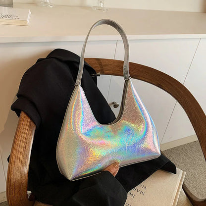 Patent Leather Tote Bag - Women's Waterproof Shoulder Purse for Day-to-Night Wear Handbags The