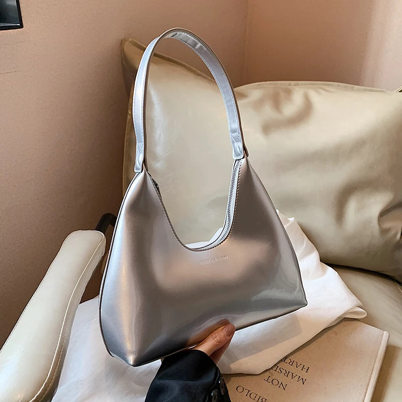 Patent Leather Tote Bag - Women's Waterproof Shoulder Purse for Day-to-Night Wear Handbags The