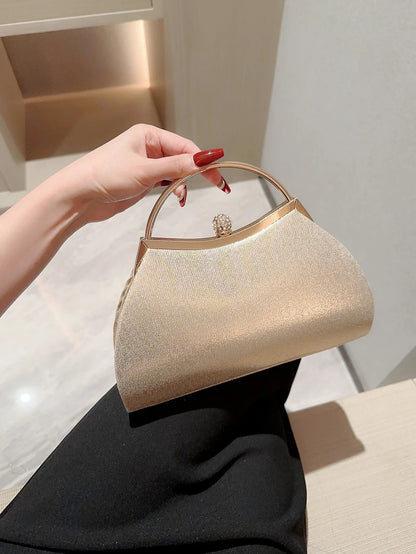 Pleated Rhinestone Evening Bag - Women's Handheld Clutch for Parties & Prom Handbags The