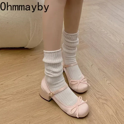 Round-Toe Mary Jane Pumps - Women's Mid-Heel Shoes for Daily Elegance
