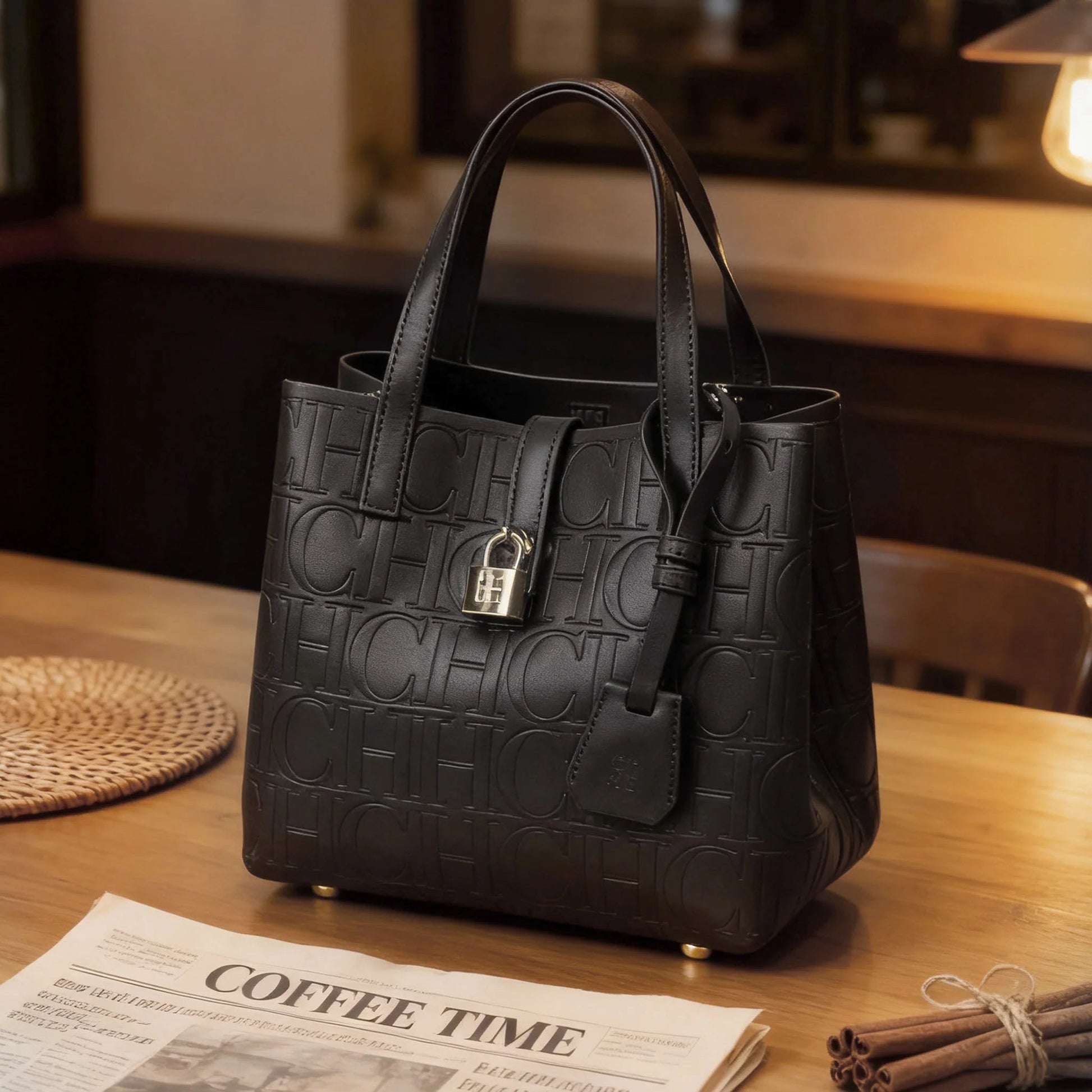 Embossed Crossbody Tote Bag - Women's Large-Capacity Letter Detail Handbag Handbags The