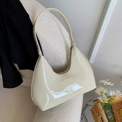 Patent Leather Tote Bag - Women's Waterproof Shoulder Purse for Day-to-Night Wear Handbags The