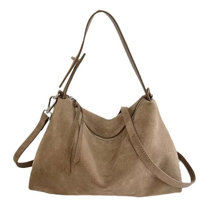 Suede Boston Tote - Women's Soft Crossbody Handbag for Autumn & Winter Handbags The