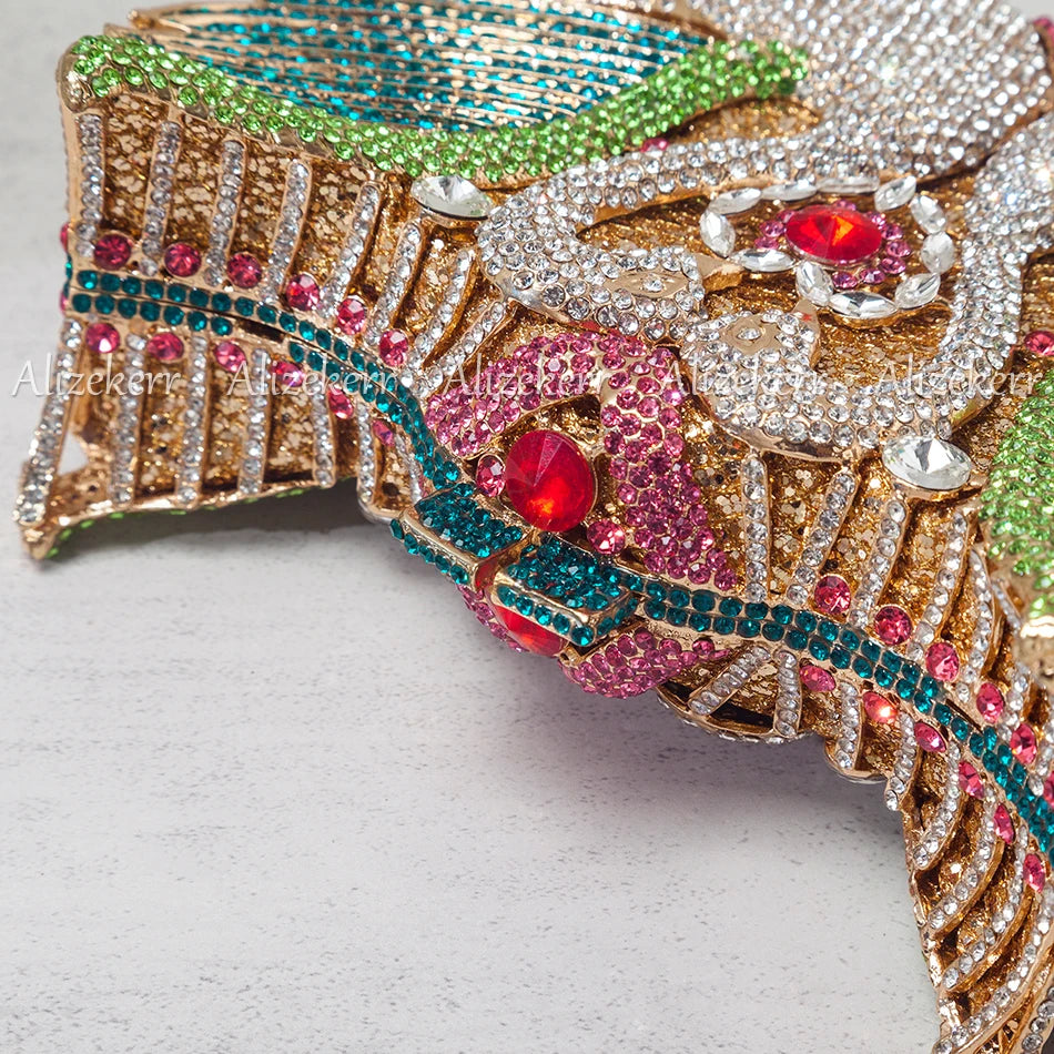 Swan Rhinestone Clutch - Women's Statement Evening Bag for Weddings & Parties Handbags The