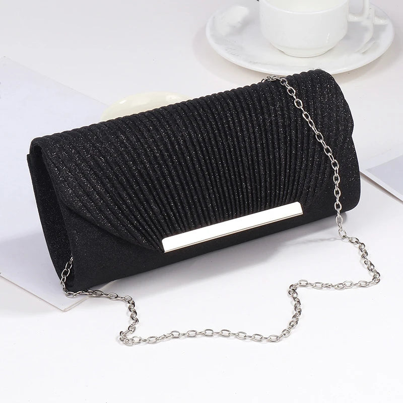 Elegant Chain Dinner Clutch - Women's Bridal & Bridesmaid Evening Bag Handbags The