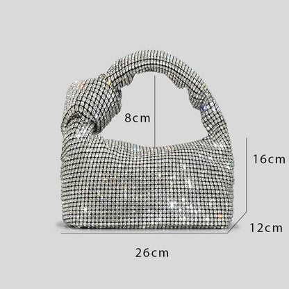 Crystal Rhinestone Evening Clutch Bag - Women's Statement Handbag for Parties, Dinners & Evening Events Handbags The