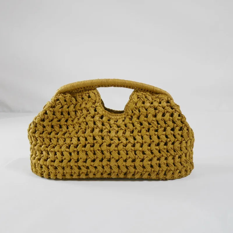 Raffia Chain Shoulder Bag - Women's Summer Crossbody Purse for Beach Days Handbags The