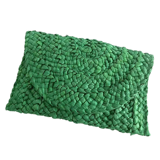 Straw Envelope Clutch - Women's Handmade Summer Purse for Beach & Vacation Handbags The