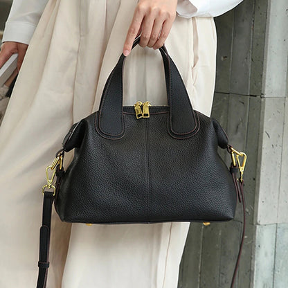 Retro Cow Leather Shoulder Bag - Women's Large-Capacity Genuine Leather Crossbody Handbags The
