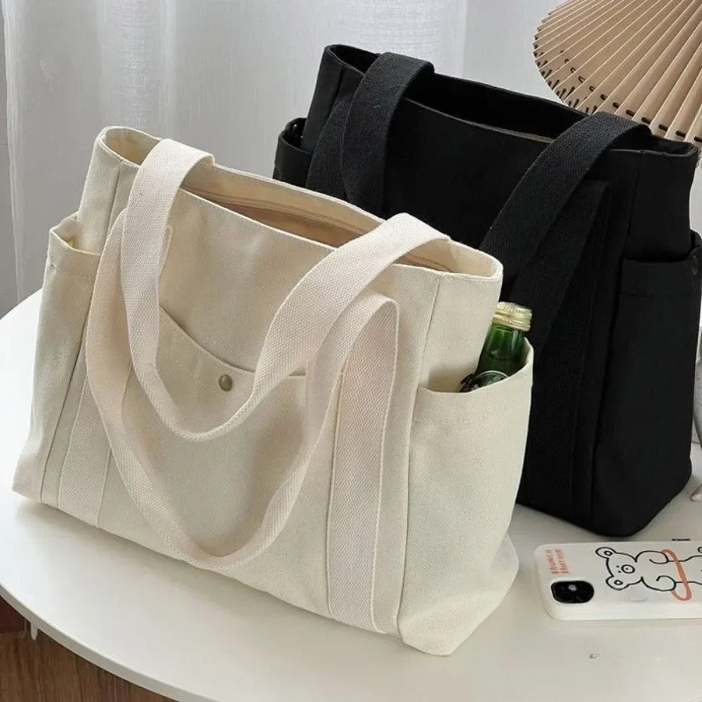 Large-Capacity Canvas Tote Bag - Women's Work, College & Commuter Shoulder Bag Handbags The