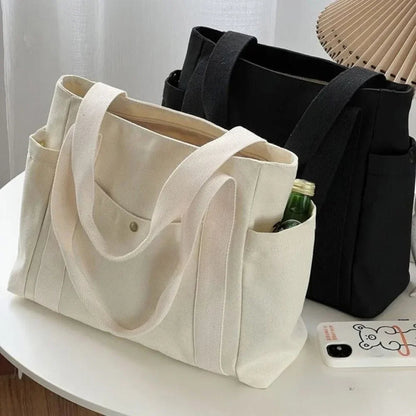 Large-Capacity Canvas Tote Bag - Women's Work, College & Commuter Shoulder Bag Handbags The