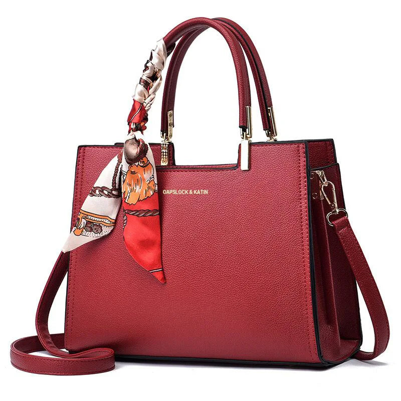 Solid Color Tote Handbag - Women's Large-Capacity Crossbody Purse for Commuting Handbags The