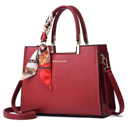 Solid Color Tote Handbag - Women's Large-Capacity Crossbody Purse for Commuting Handbags The