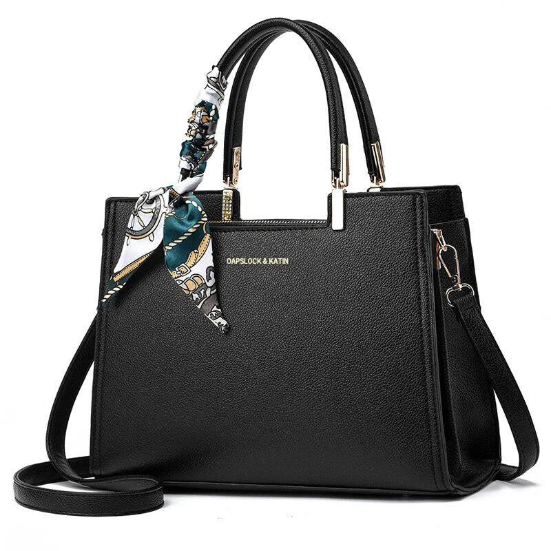 Solid Color Tote Handbag - Women's Large-Capacity Crossbody Purse for Commuting Handbags The