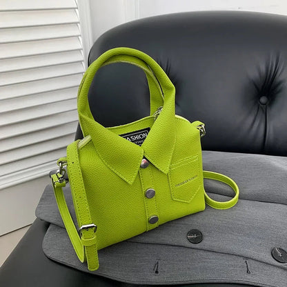 Compact Square Crossbody Bag - Women's PU Leather Zipper Shoulder Handbag Handbags The