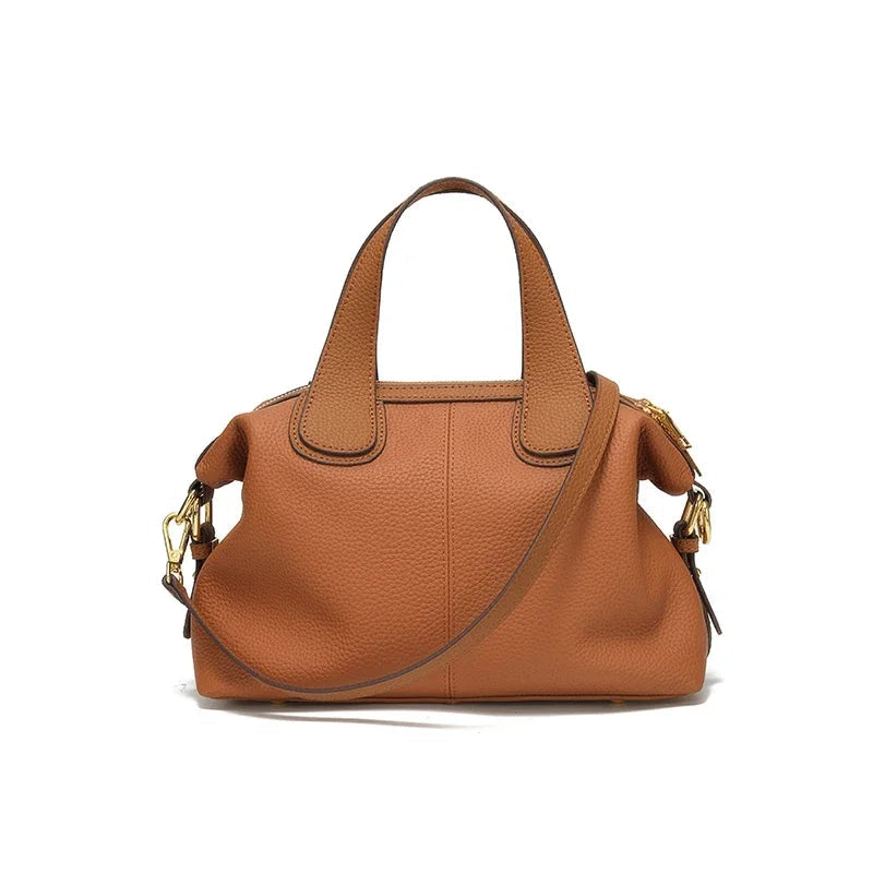 Retro Cow Leather Shoulder Bag - Women's Large-Capacity Genuine Leather Crossbody Handbags The