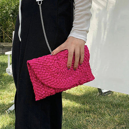 Straw Envelope Clutch - Women's Handmade Summer Purse for Beach & Vacation Handbags The