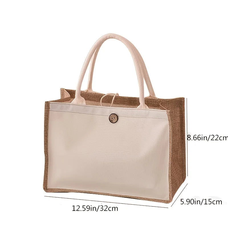 Minimalist Vertical Tote Bag - Lightweight Plain-Color Shopping & Gift Carryall Handbags The