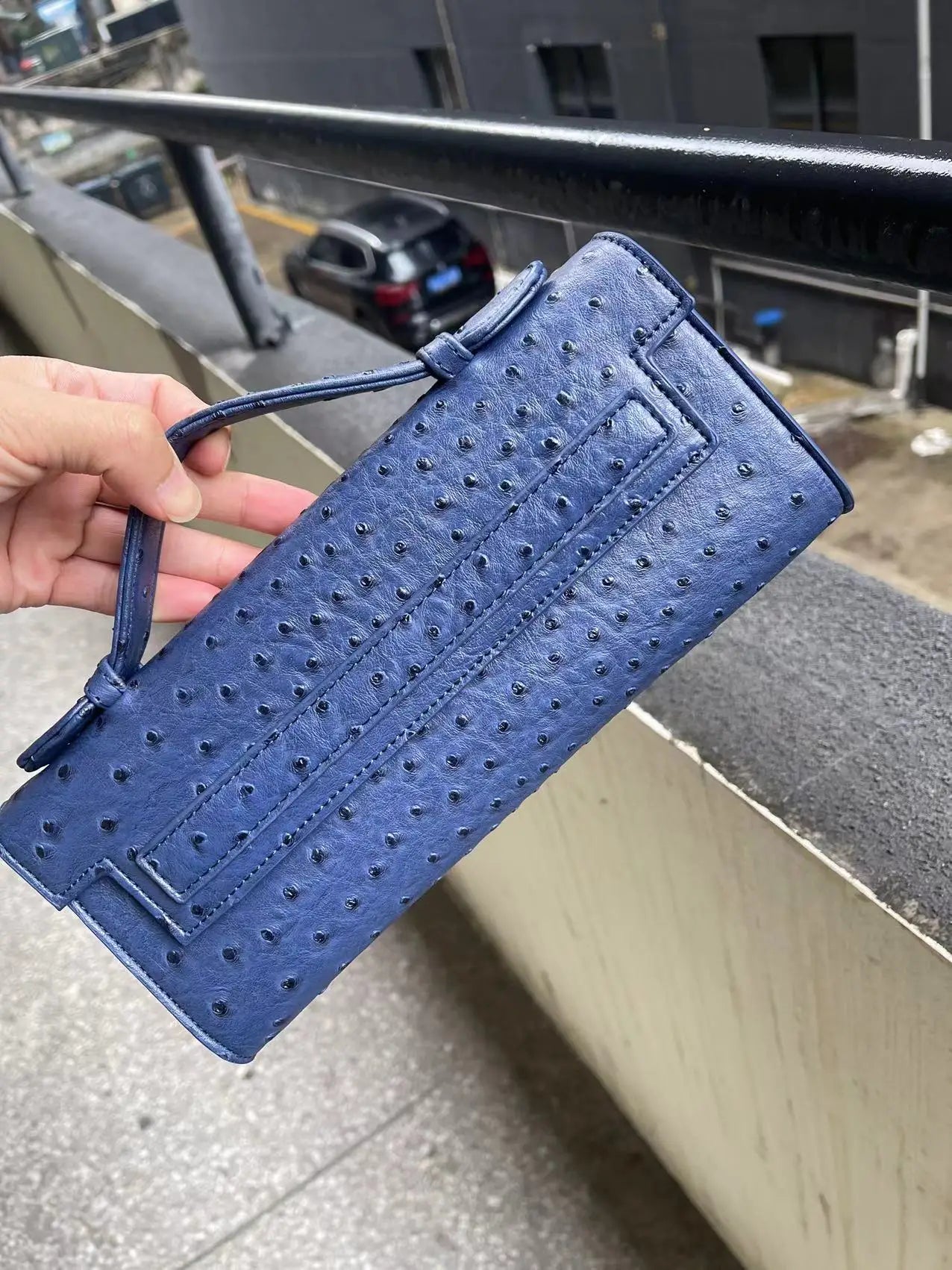 Ostrich Texture Crossbody Bag - Women's Luxe Pouch Purse for Daily Styling Handbags The