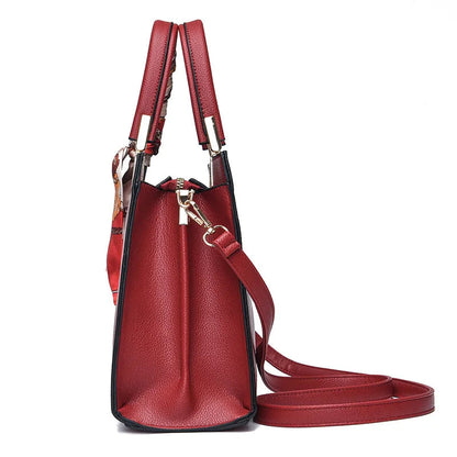 Solid Color Tote Handbag - Women's Large-Capacity Crossbody Purse for Commuting Handbags The