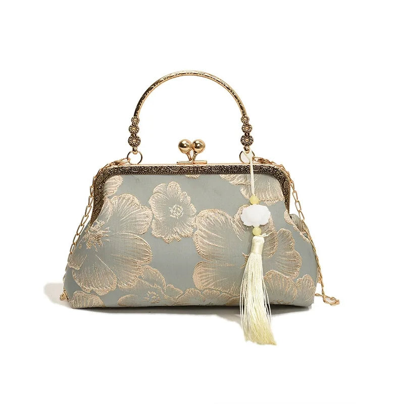 Chinese Embroidered Evening Bag - Women's Elegant Shoulder Purse for Weddings Handbags The
