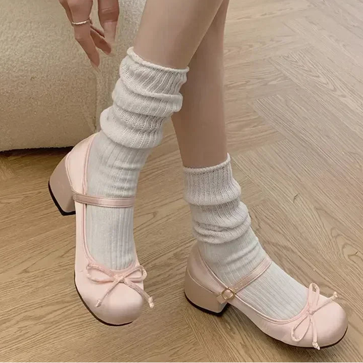 Round-Toe Mary Jane Pumps - Women's Mid-Heel Shoes for Daily Elegance