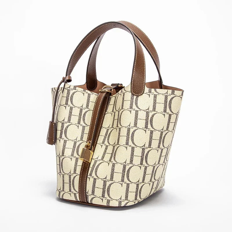 Letter Print Bucket Bag - Women's Large-Capacity Shoulder Handbag for Travel Handbags The