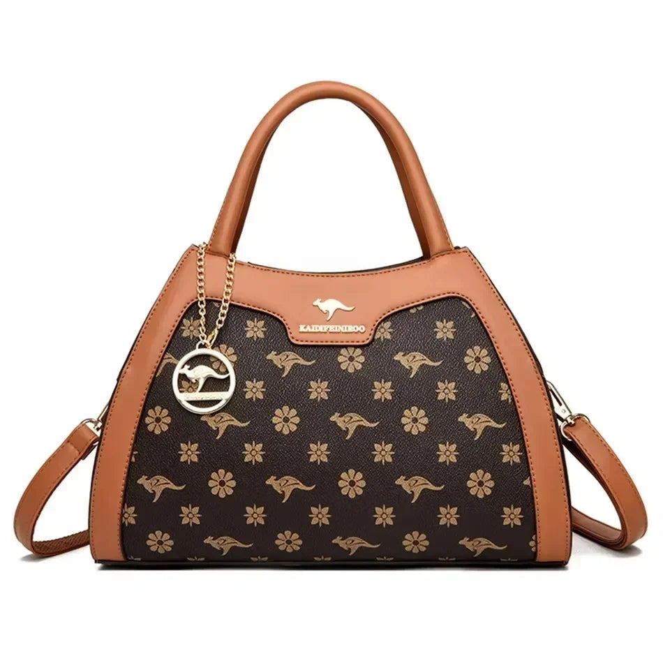 Printed Large-Capacity Tote Bag - Women's Soft Leather Shoulder & Crossbody Purse Handbags The