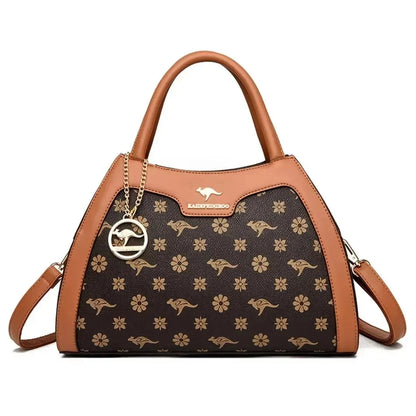 Printed Large-Capacity Tote Bag - Women's Soft Leather Shoulder & Crossbody Purse Handbags The