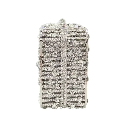 Crystal Minaudiere Clutch - Women's Bridal Evening Bag for Weddings & Galas Handbags The