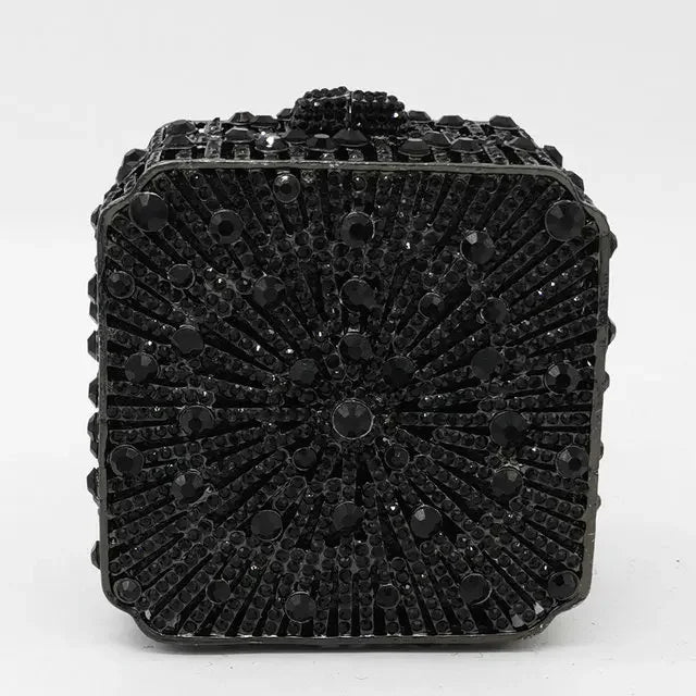 Crystal Minaudiere Clutch - Women's Bridal Evening Bag for Weddings & Galas Handbags The