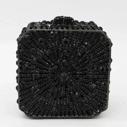 Crystal Minaudiere Clutch - Women's Bridal Evening Bag for Weddings & Galas Handbags The