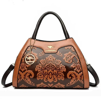 Printed Large-Capacity Tote Bag - Women's Soft Leather Shoulder & Crossbody Purse Handbags The