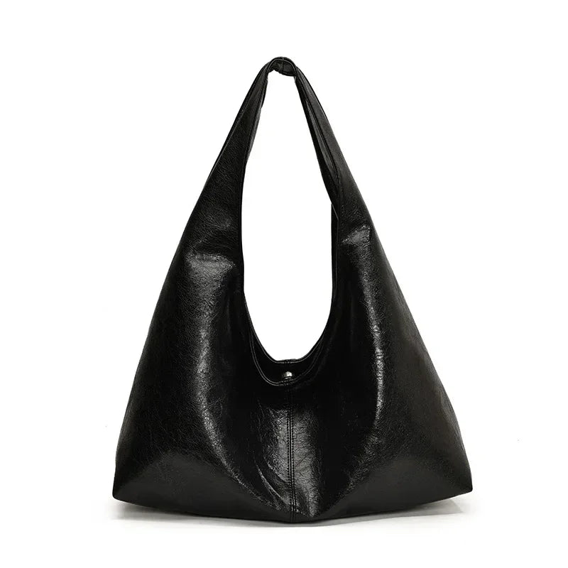 Oversized Hobo Shopper Bag - Women's Soft PU Leather Shoulder & Crossbody Tote Handbags The