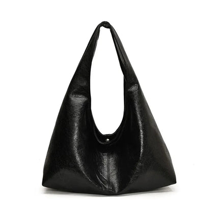 Oversized Hobo Shopper Bag - Women's Soft PU Leather Shoulder & Crossbody Tote Handbags The