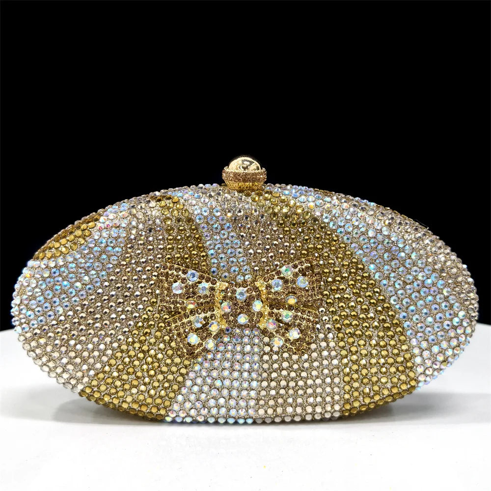 Rhinestone Handle Evening Bag - Women's Sparkling Bridal Purse for Weddings Handbags The