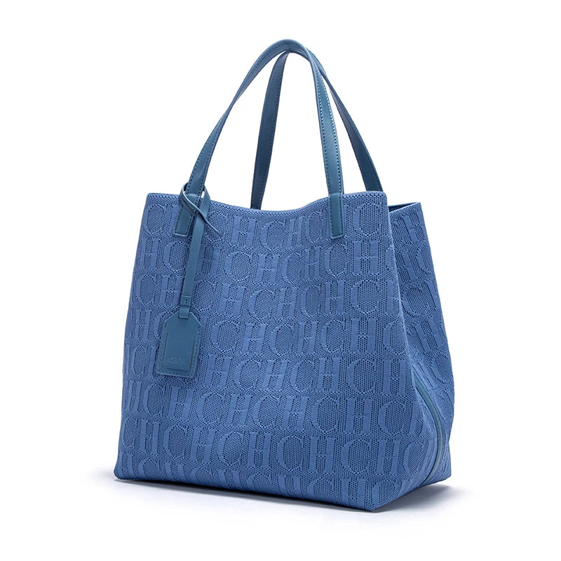 Handcrafted Woven Bucket Handbag - Women's Large-Capacity Solid Color Shoulder Bag Handbags The