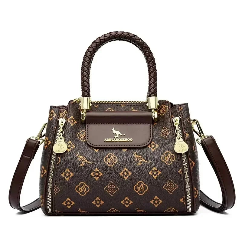 Printed Large-Capacity Tote Bag - Women's Soft Leather Shoulder & Crossbody Purse Handbags The